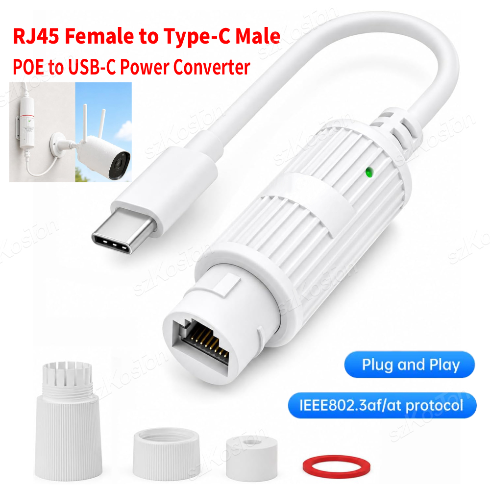 Power Over Ethernet - POE to USB-C Power Converter RJ45