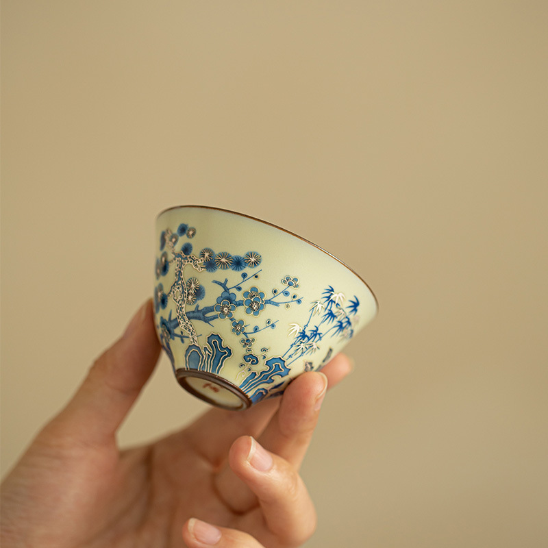 Office Technician - Jingdezhen Hand Painted Blue White Three