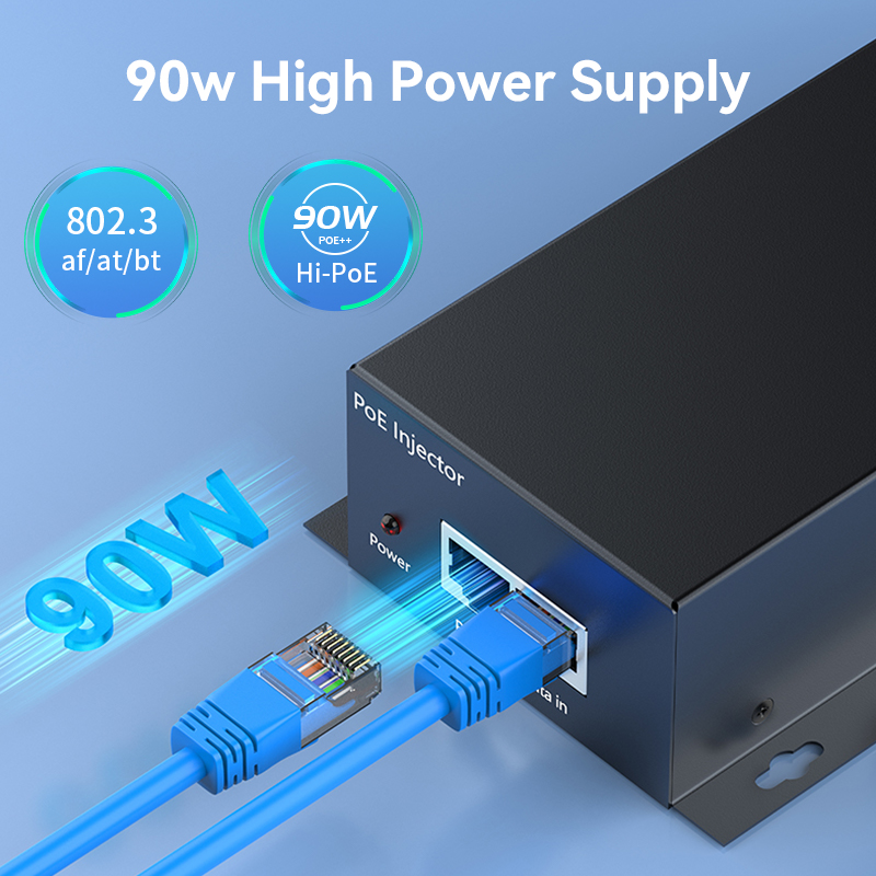 90W 10G POE Injector IEEE 802. - Power Over Ethernet ulasan dan harga